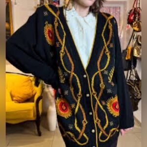 Norton McNaghton | vintage black 80’s cardigan with shoulder pads size M